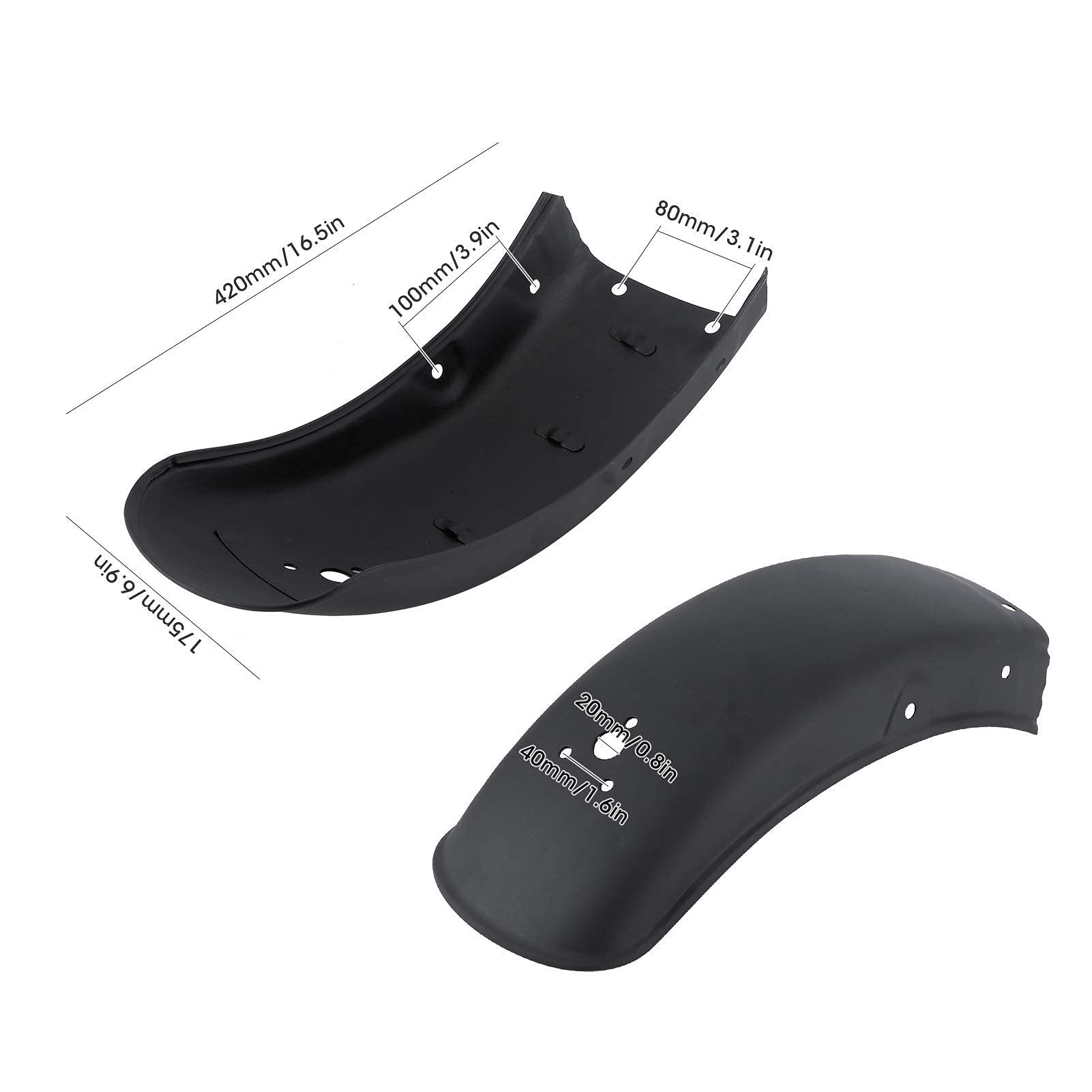 Hapivida parafango posteriore moto acciaio inox nero 1 pz