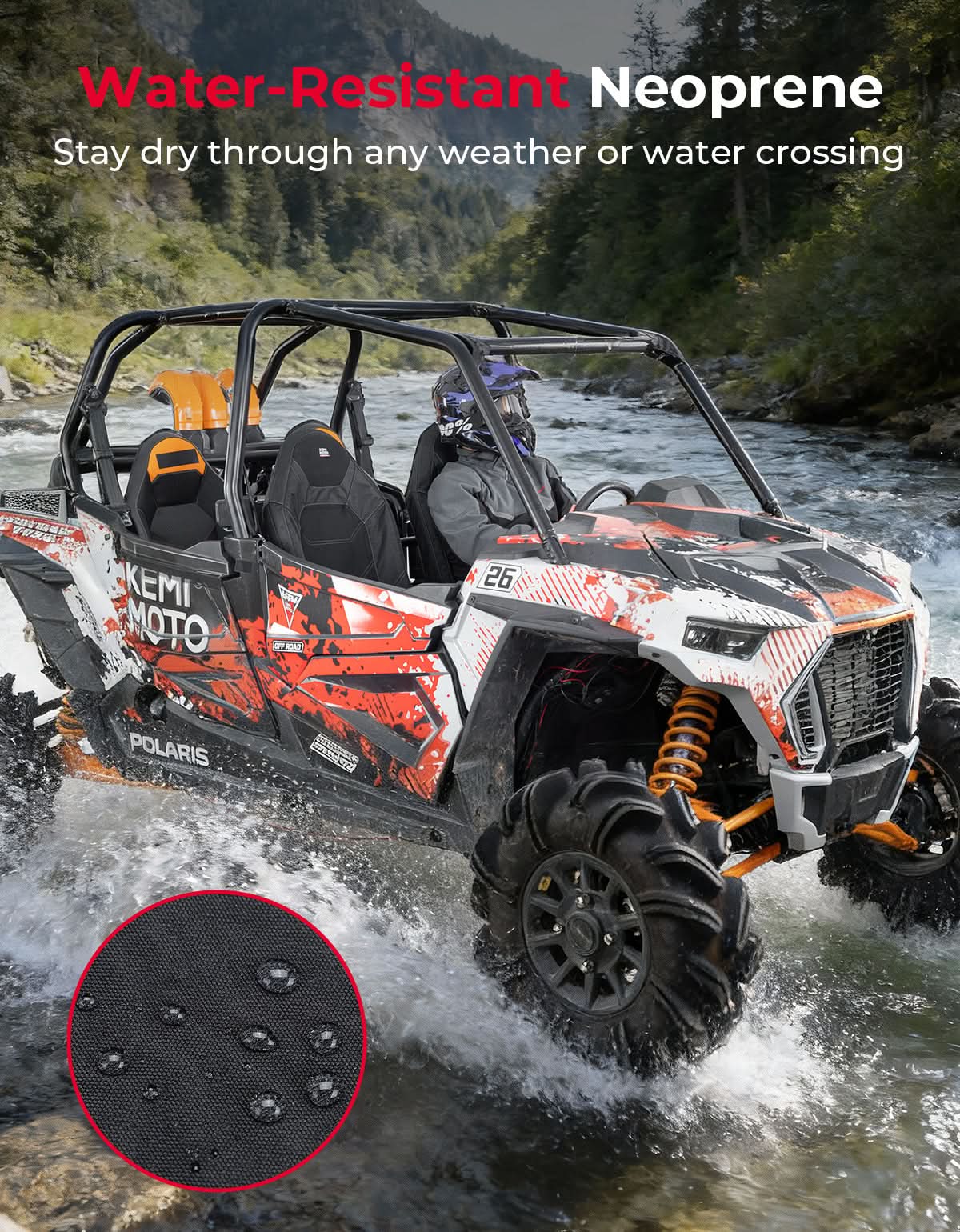KEMIMOTO RZR XP 1000 coprisedili 2 pezzi con tasca
