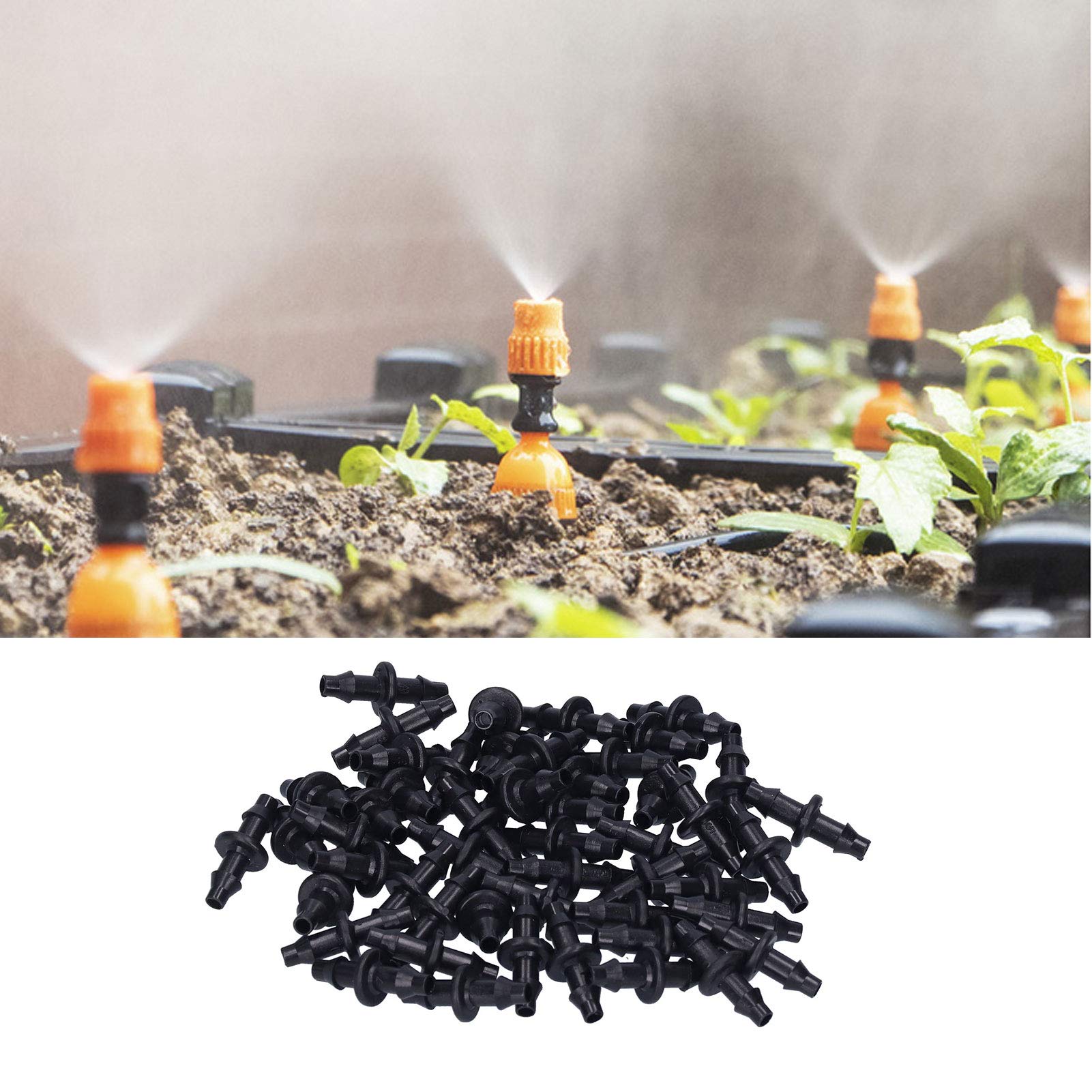 Kuuleyn Raccordo 2 Vie Tubo 4/7 Irrigazione 100 Pezzi ABS