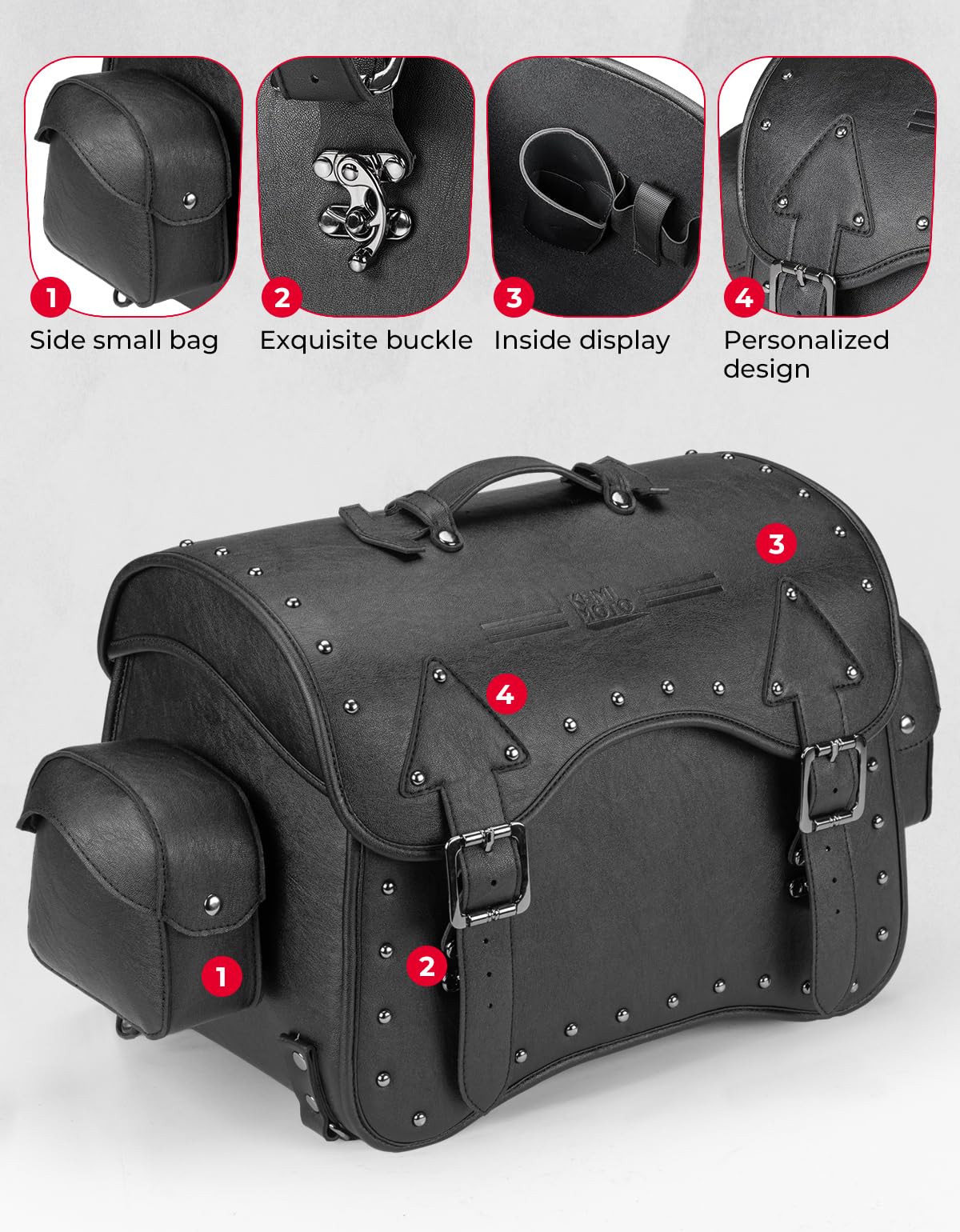 KEMIMOTO Borsa Posteriore Moto 50L Impermeabile Softail