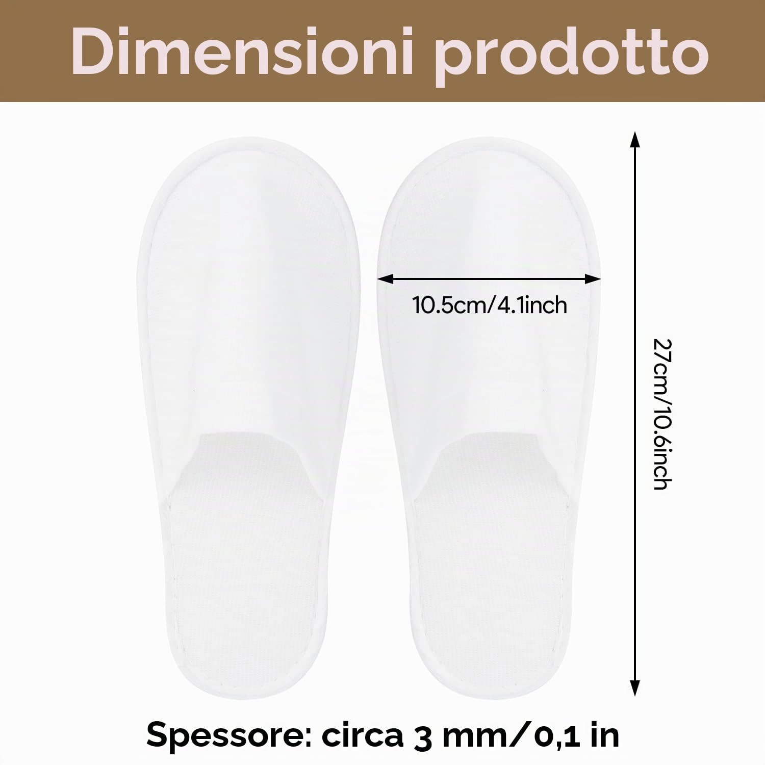Hapivida pantofole monouso punta chiusa 12 paia peluche antiscivolo
