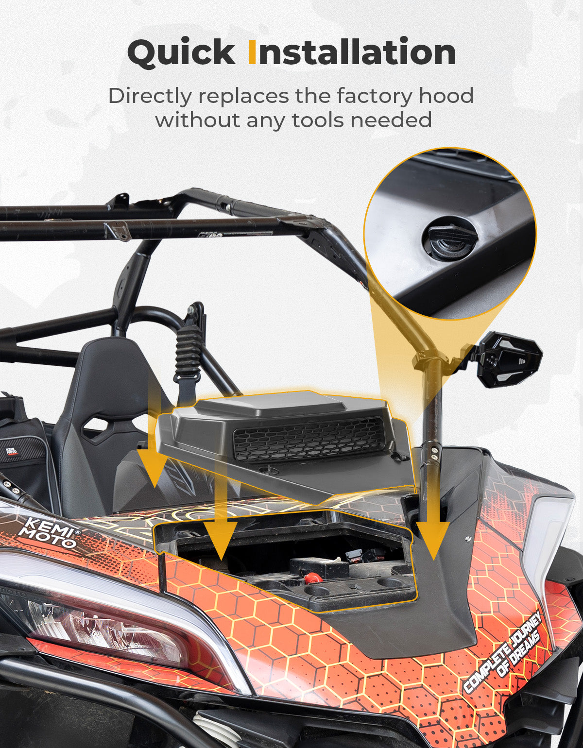 KEMIMOTO ZFORCE 950 cofano presa aria con rete