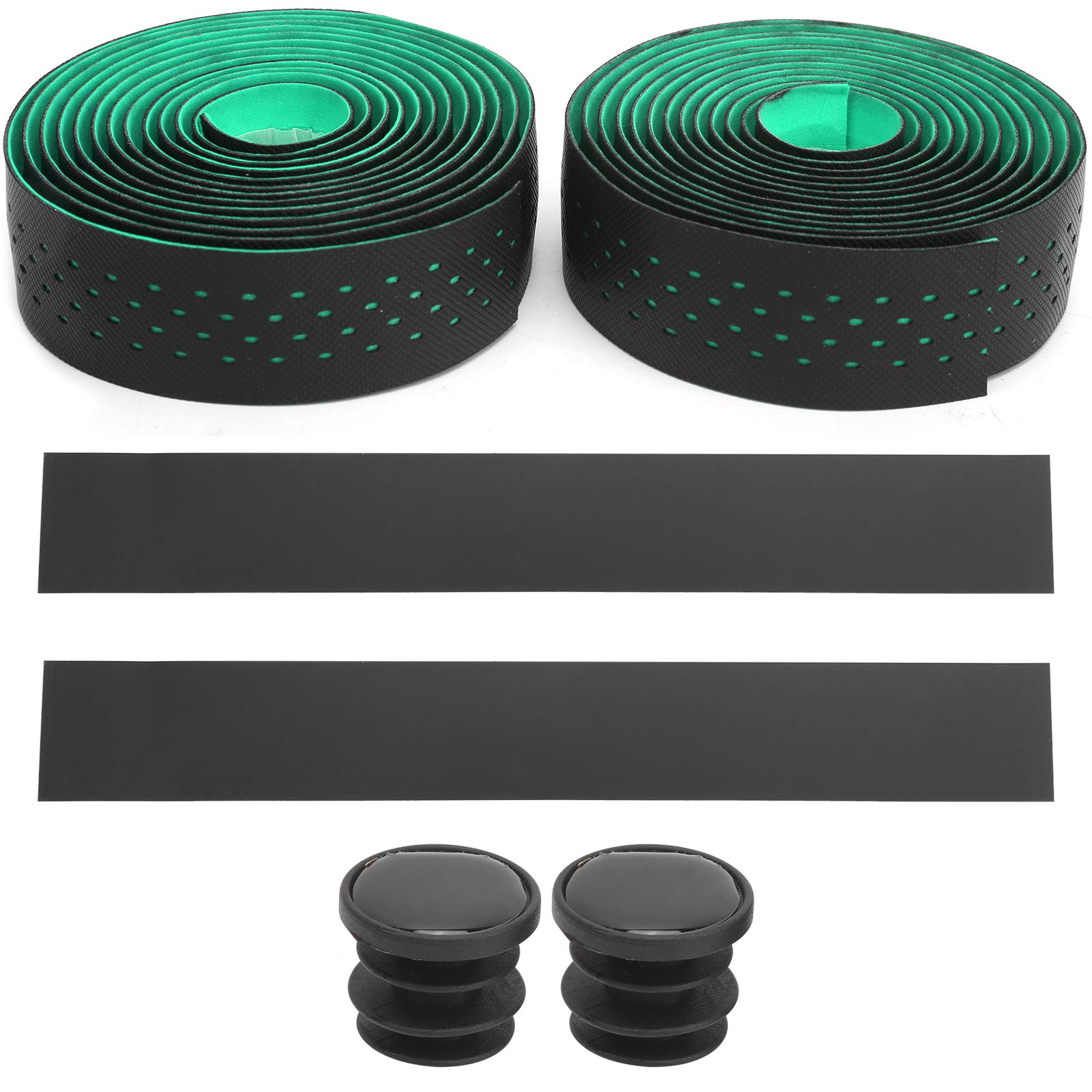 Kuuleyn Nastro Manubrio Bici 1 Paio Nero Verde Antiscivolo