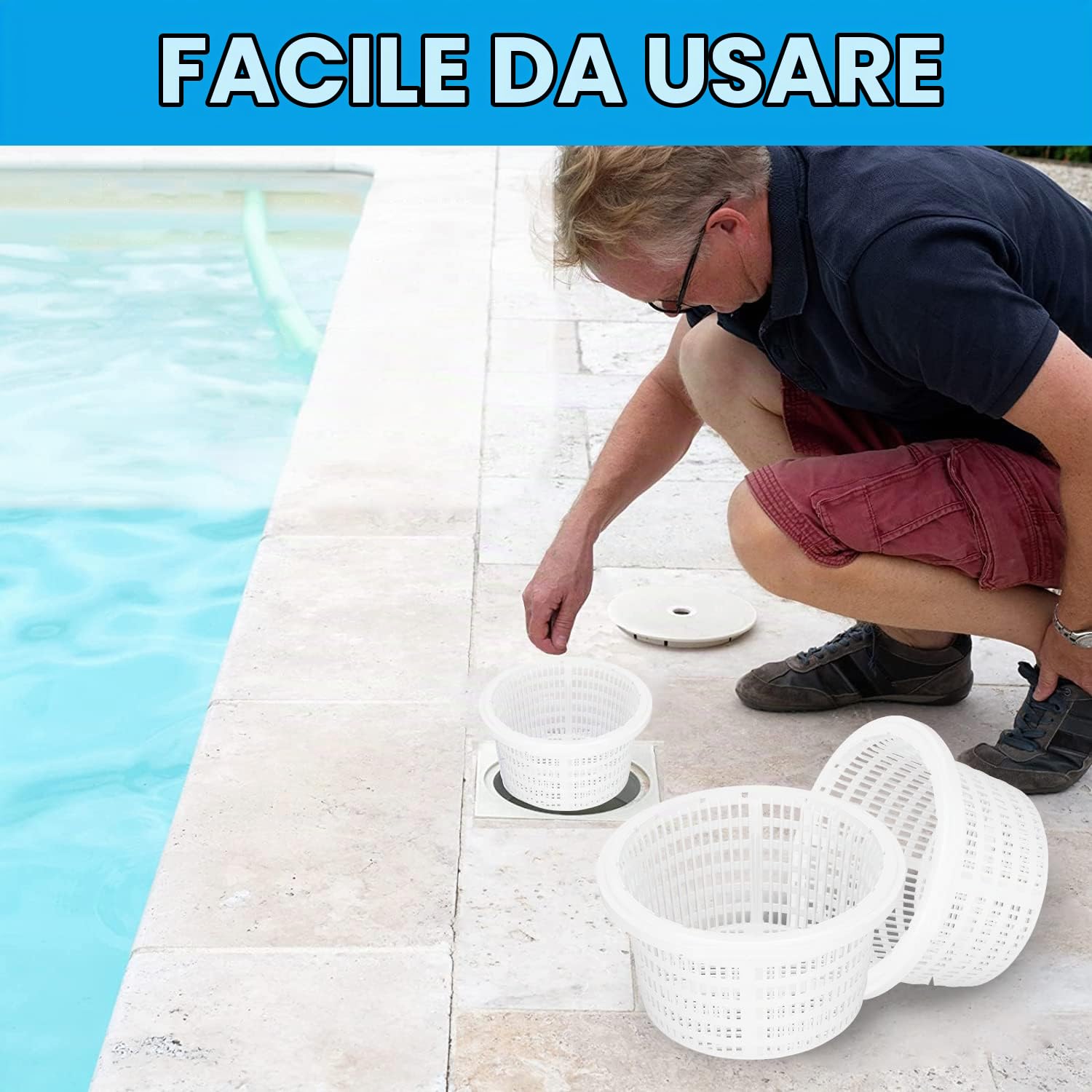 Hapivida Cestello Skimmer Piscina 1 Pezzo Plastica