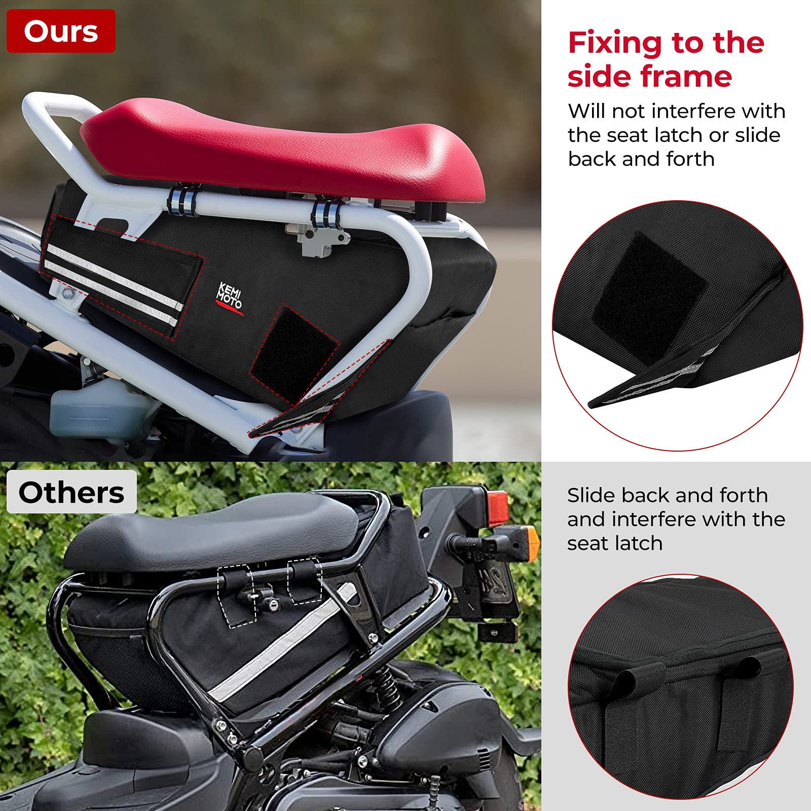 KEMIMOTO Ruckus borsa sottosella moto telaio