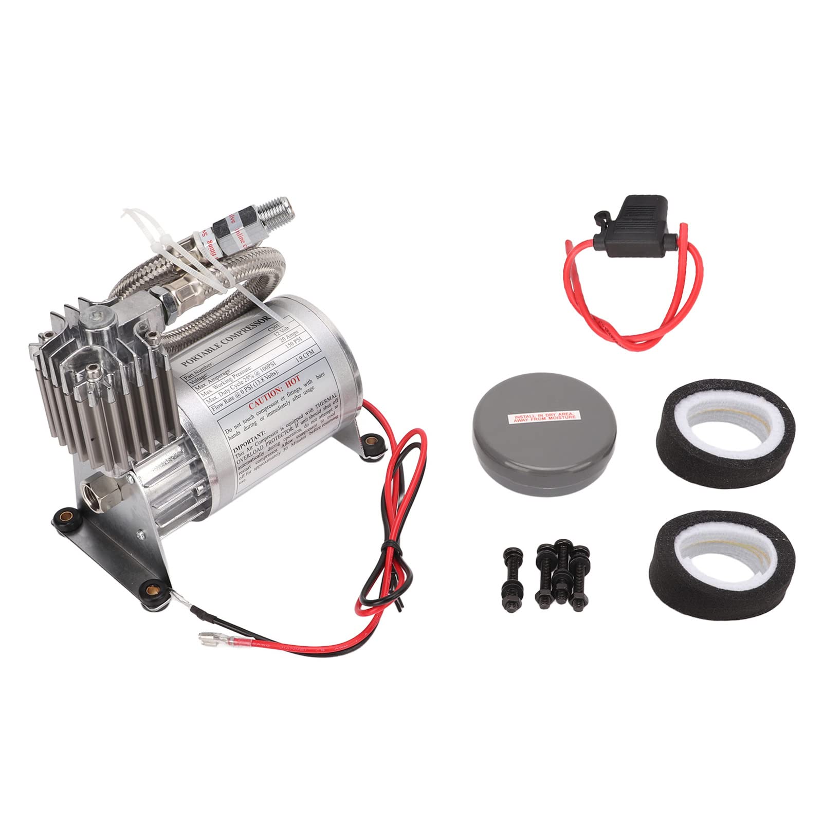AOWINHIT compressore aria portatile 12V 150PSI 20A metallo