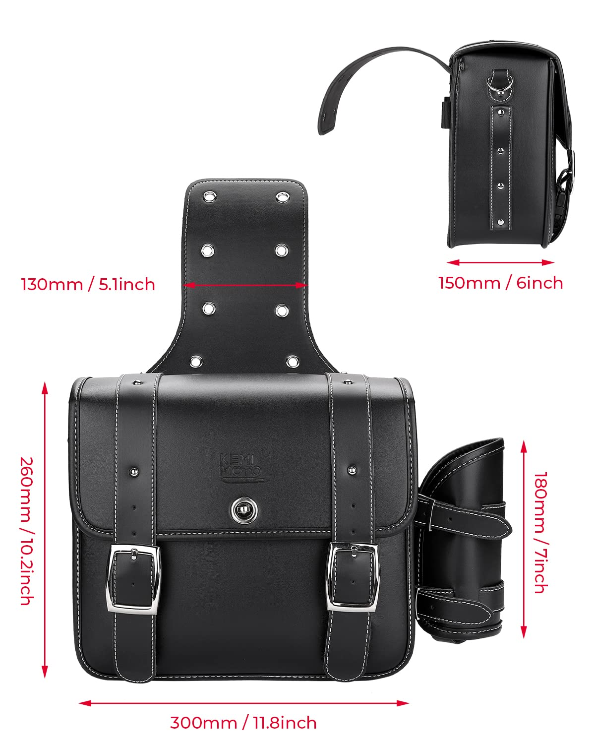 KEMIMOTO Sportster borse laterali moto pelle 20L coppia