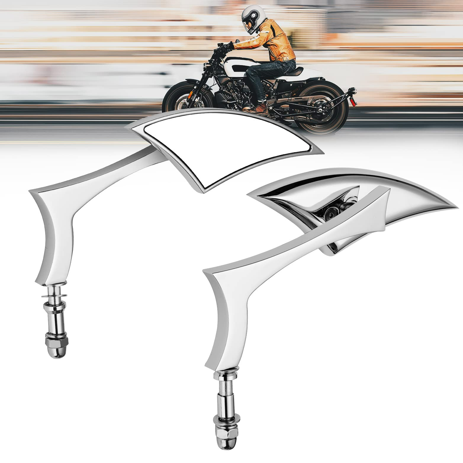 KEMIMOTO F1804-01301CH Spear Blade specchietti moto cromati coppia