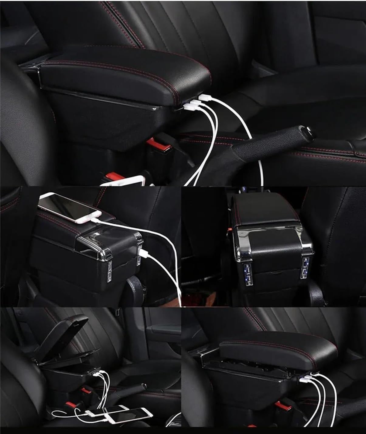 Kuuleyn bracciolo auto universale nero con USB