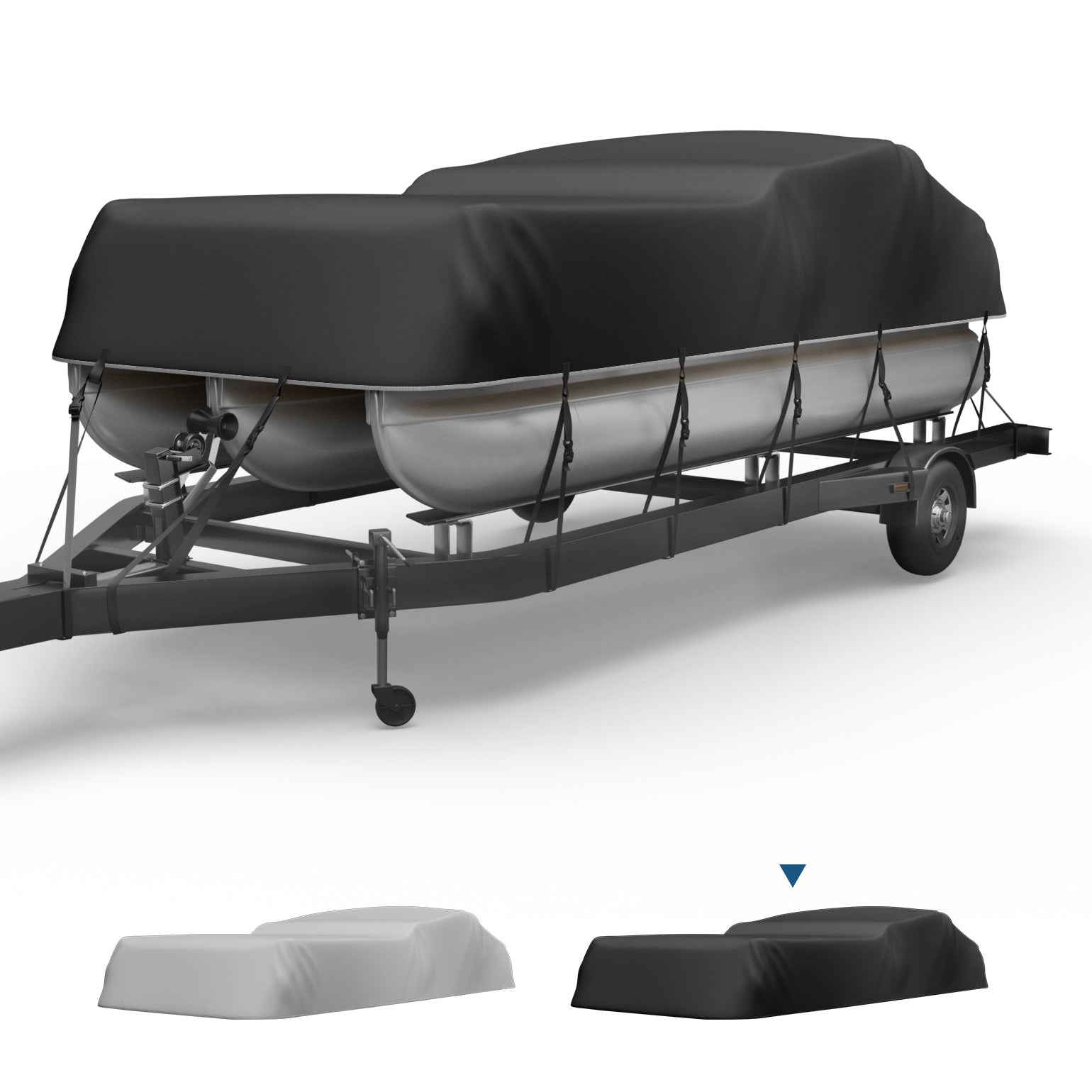 Kemimoto telo barca pontoon grigio 600D 21-24 ft impermeabile