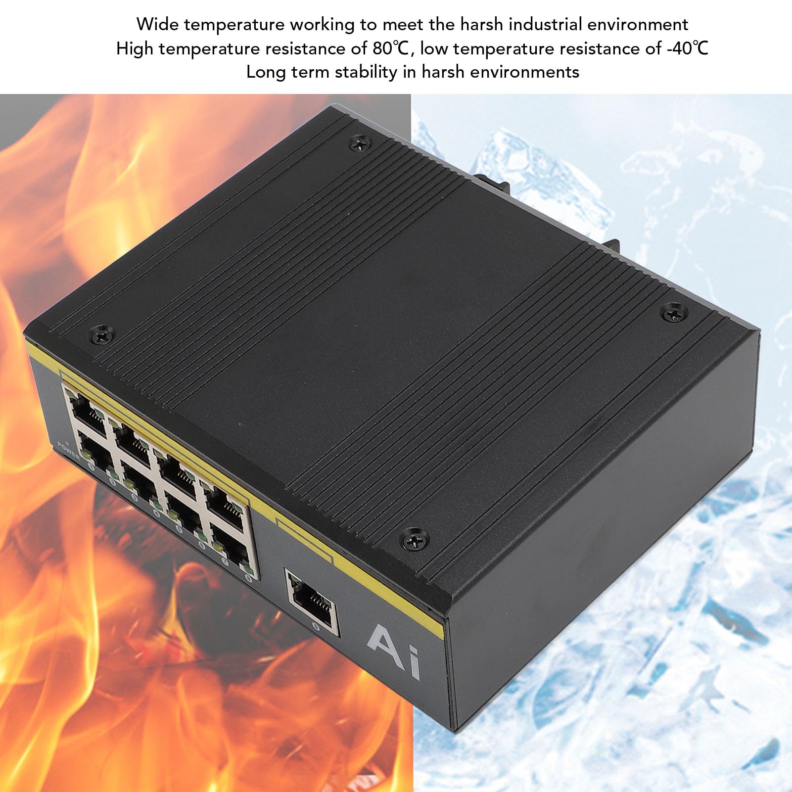 AOWINHIT Switch PoE 9 Porte 10/100 Metallo DIN