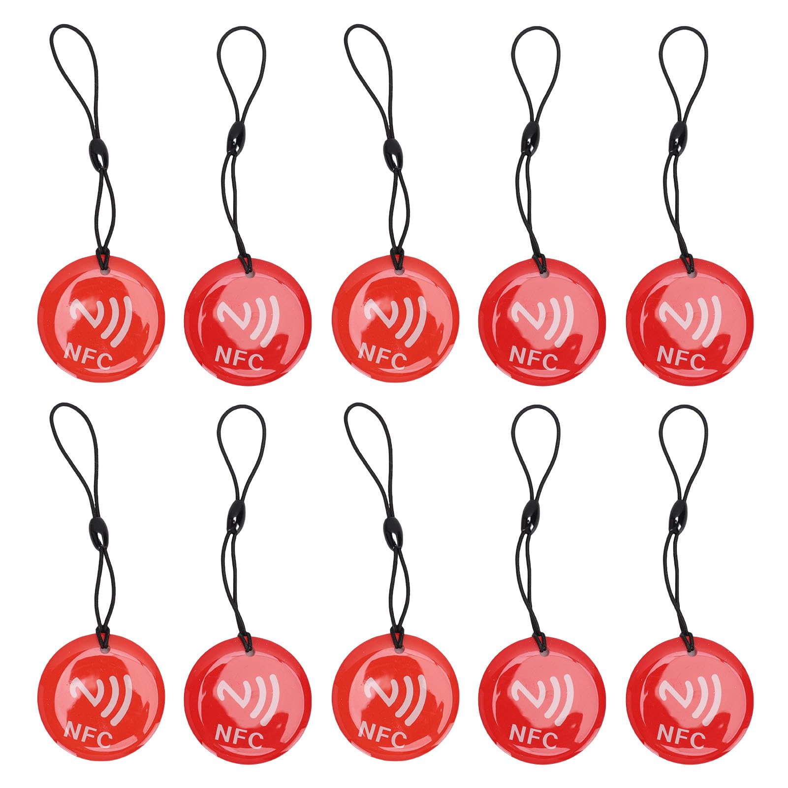 AOWINHIT portachiavi NFC NTAG213 rosso 10 pezzi