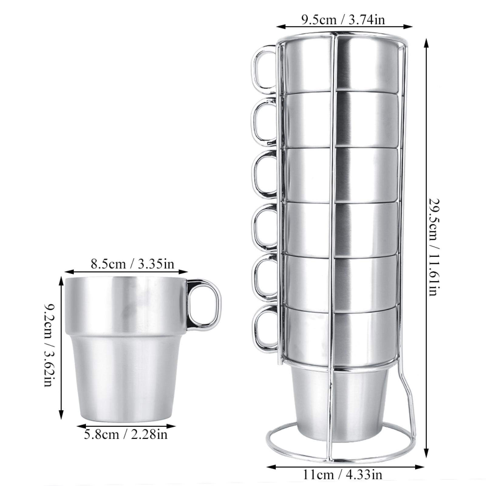 Kuuleyn Set 6 Tazze Acciaio Inox 300 ml Campeggio