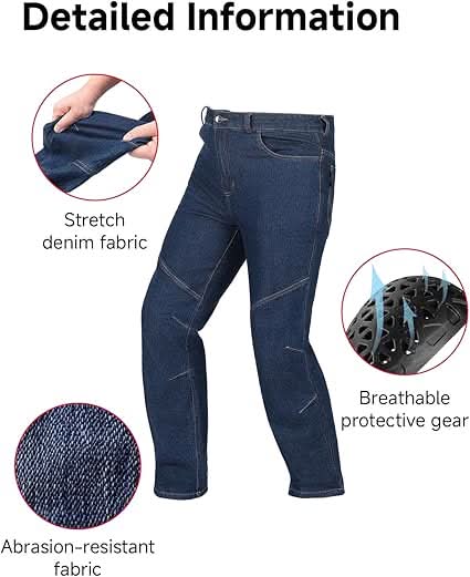 Kemimoto Stretch jeans moto elasticizzati con protezioni S-2XL