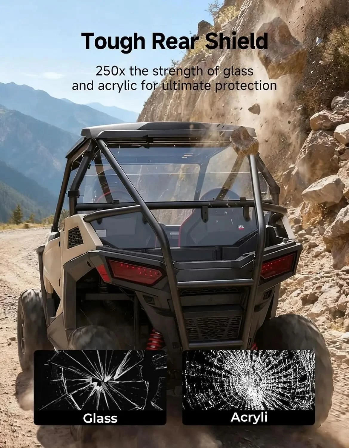 Kemimoto RZR Trail 900 parabrezza posteriore antigraffio