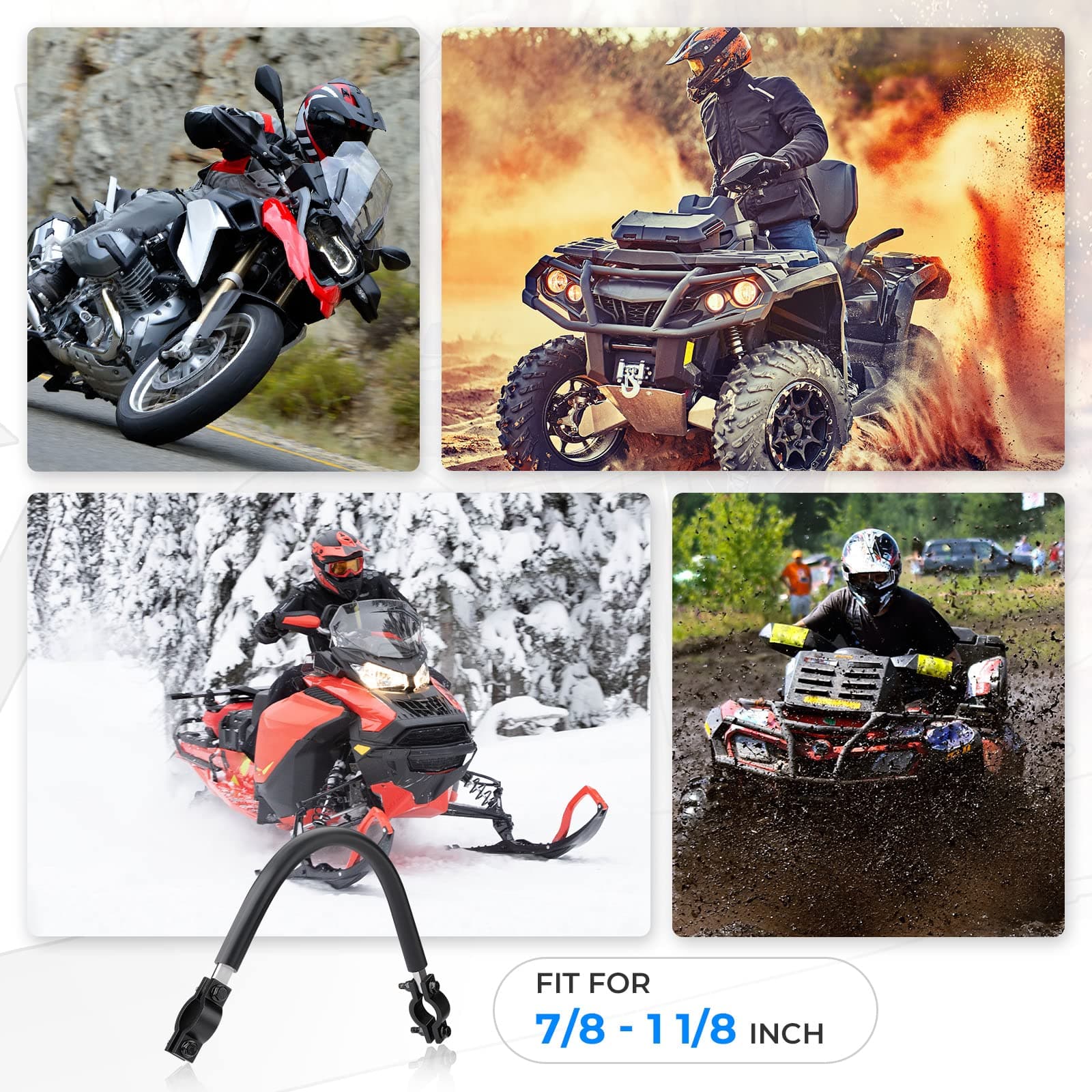 Kemimoto Mud Strap Maniglia Manubrio ATV 19-35mm