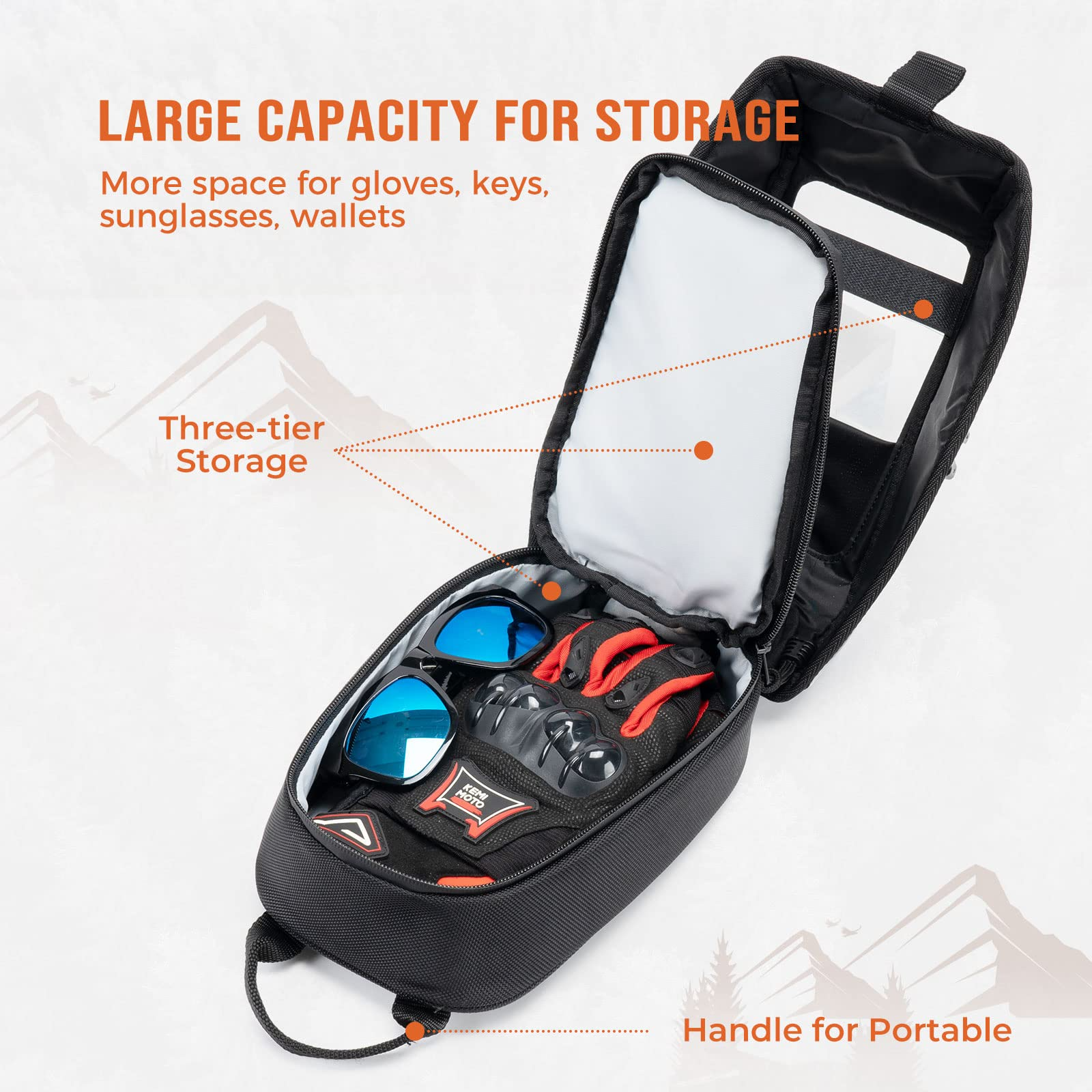 KEMIMOTO Borsa Serbatoio 3L per Can-Am Ryker Touchscreen