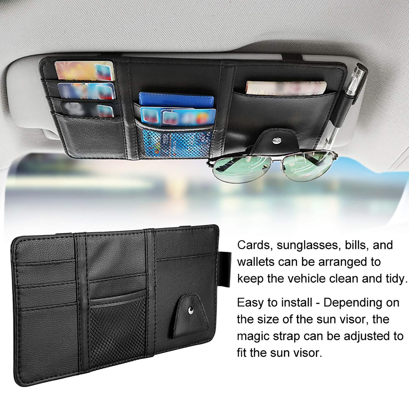 Kuuleyn organizer visiera parasole 310x150mm pelle PU nero