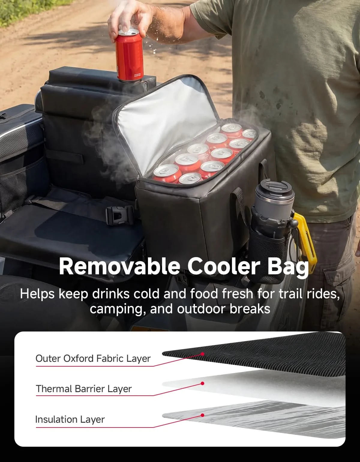 KEMIMOTO Borsa ATV 85L Posteriore con frigo e telaio metallo
