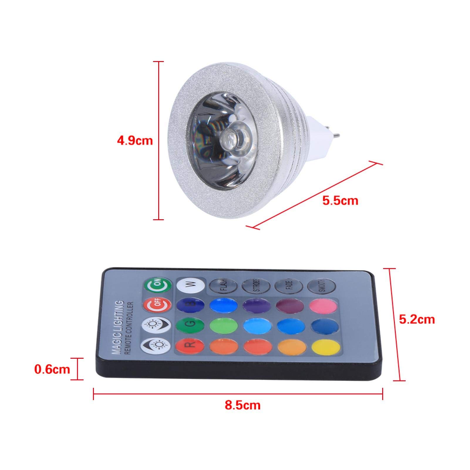 Kuuleyn lampadina MR16 3W RGB LED 12V con telecomando