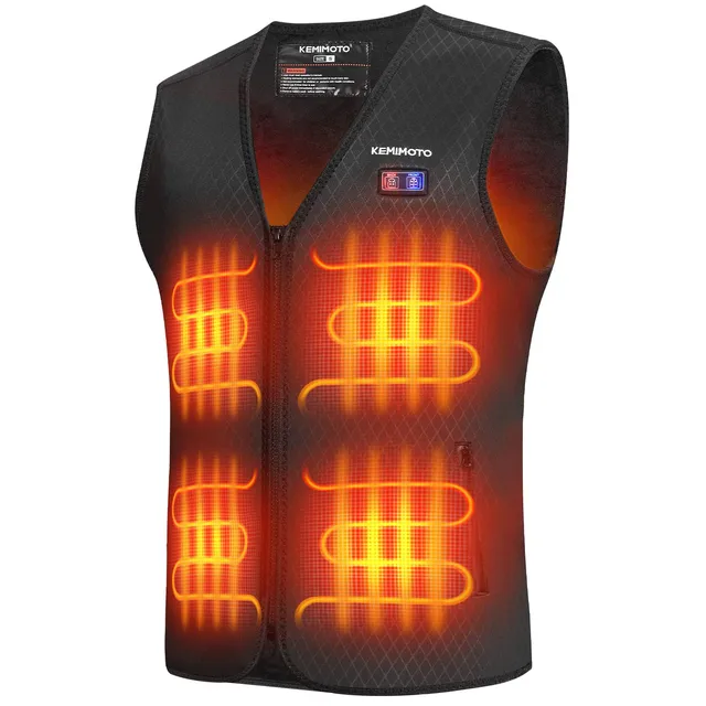 Kemimoto gilet riscaldato uomo L 6 zone nero