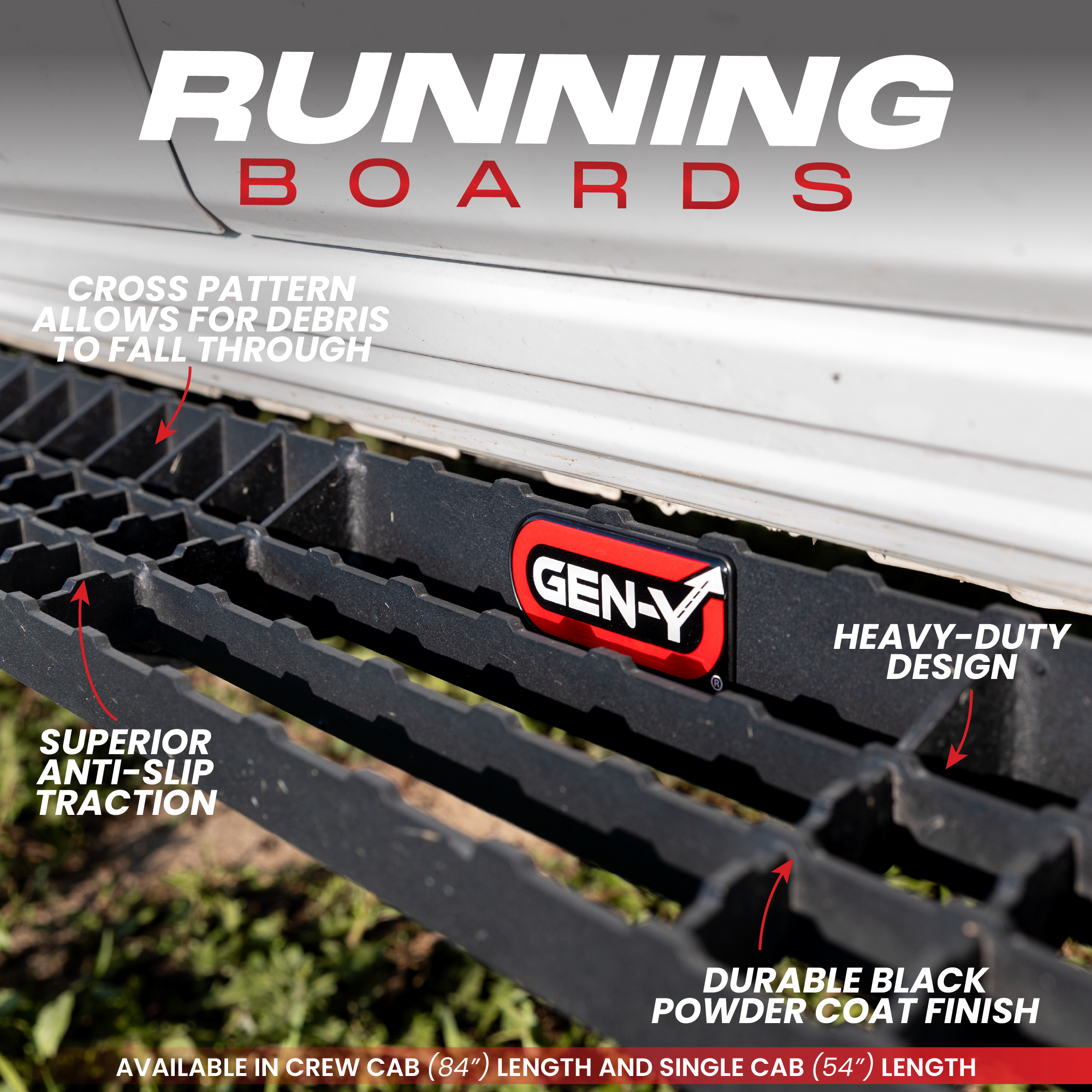 GEN-Y Running Boards pedane laterali RAM 1500 Crew Cab
