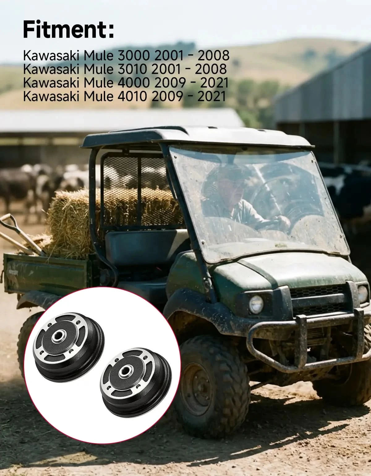 Kemimoto Mule tamburo freno anteriore acciaio ricambio OEM
