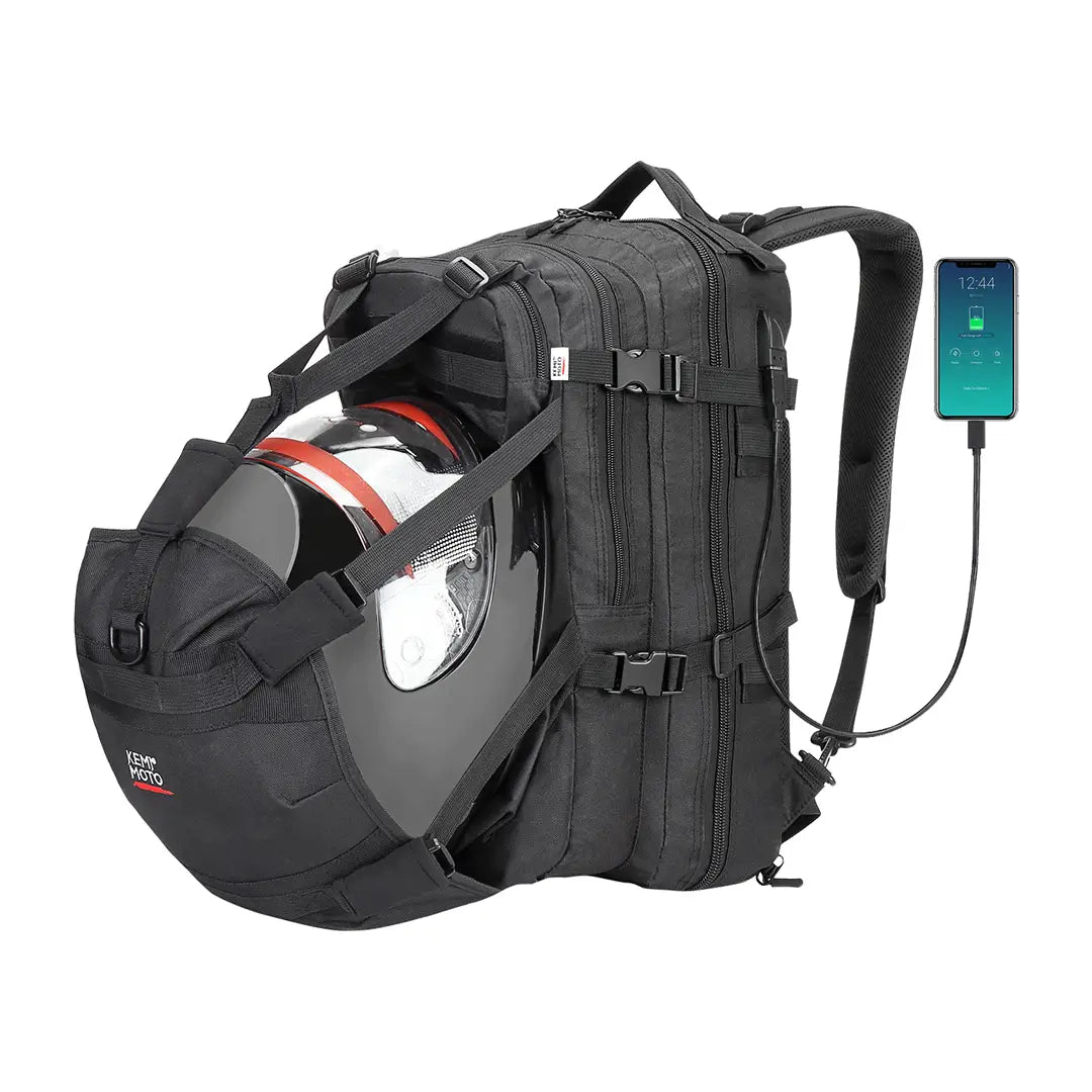 KEMIMOTO F1111 zaino casco moto 37L con USB
