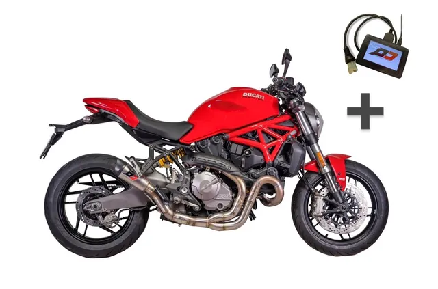 QD Exhaust Gunshot 60 + ECU Tuning Ducati Monster 821 1200 bundle
