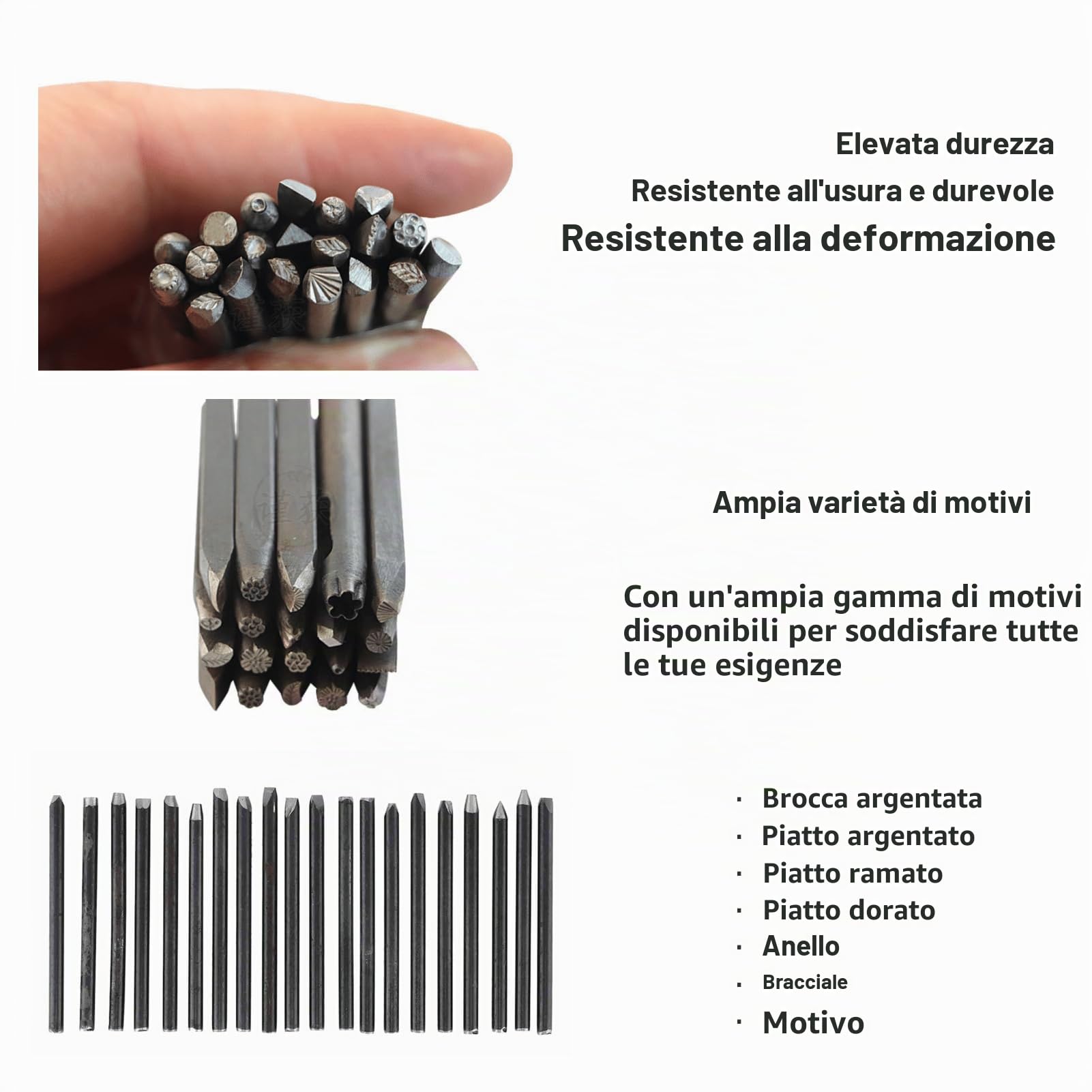 Hapivida Set Bulini Gioielleria 20 Pezzi Incisione Metallo