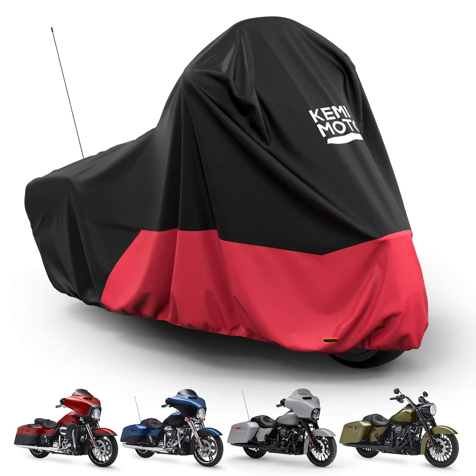Kemimoto Touring telo moto Oxford nero-rosso impermeabile