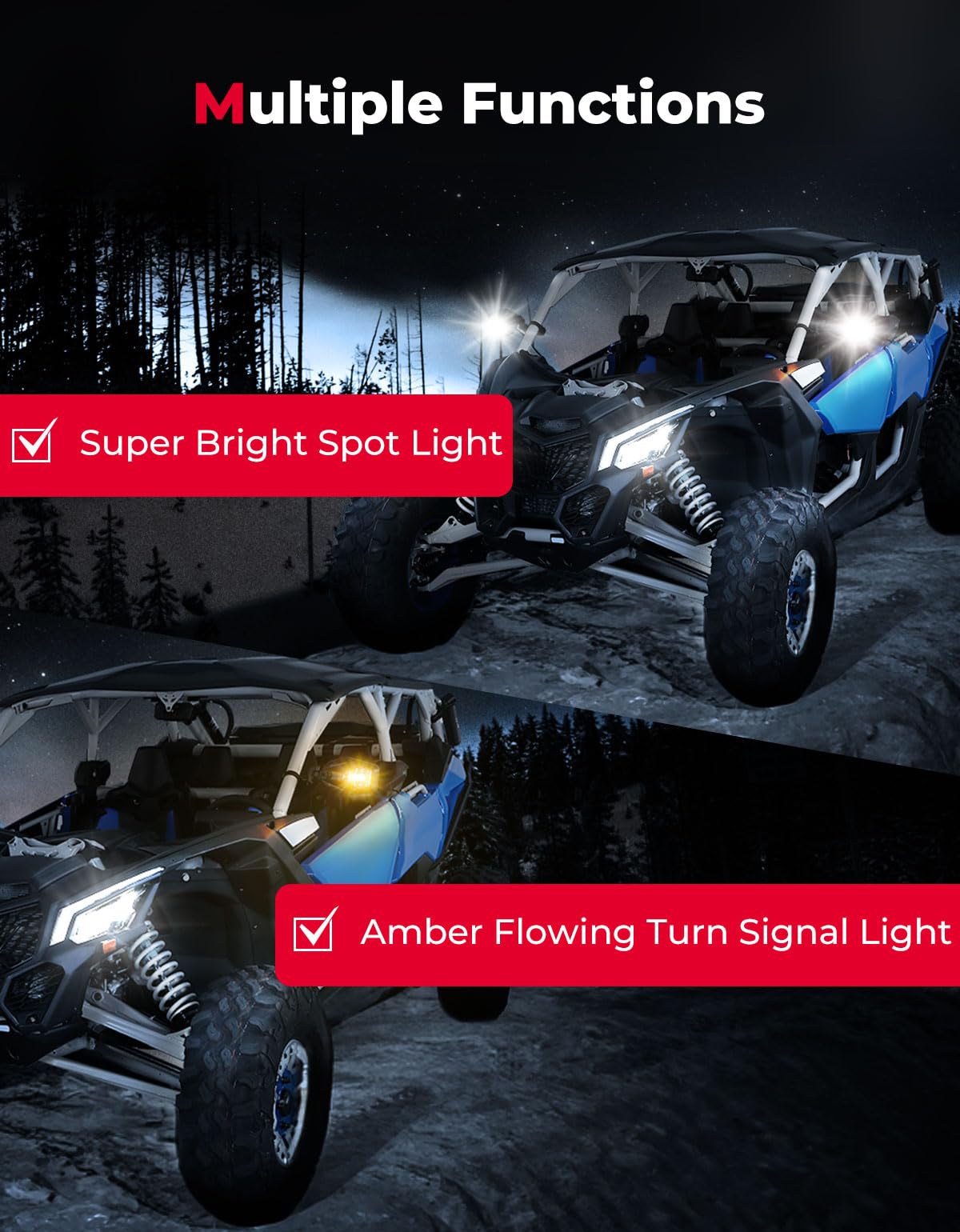 Kemimoto specchietti laterali UTV LED Can-Am Maverick X3 RZR coppia