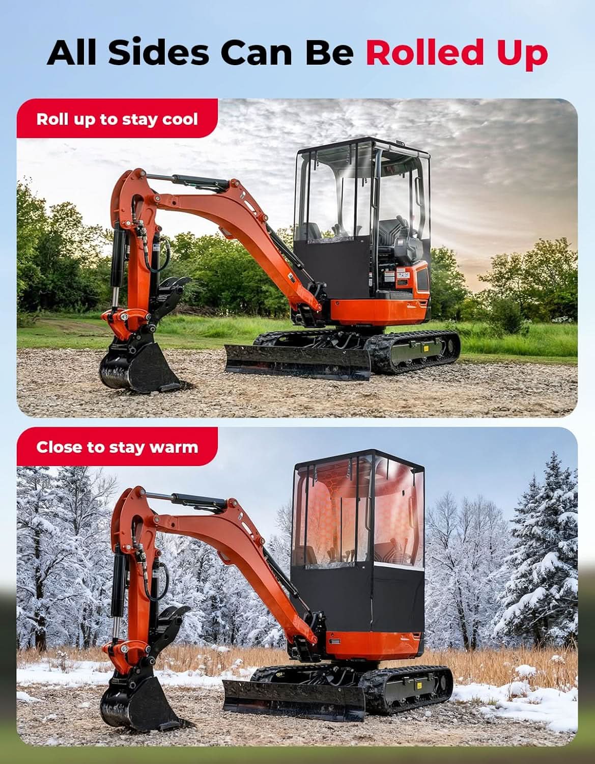 KEMIMOTO Telo Miniescavatore Bobcat E20 Kubota U17 impermeabile