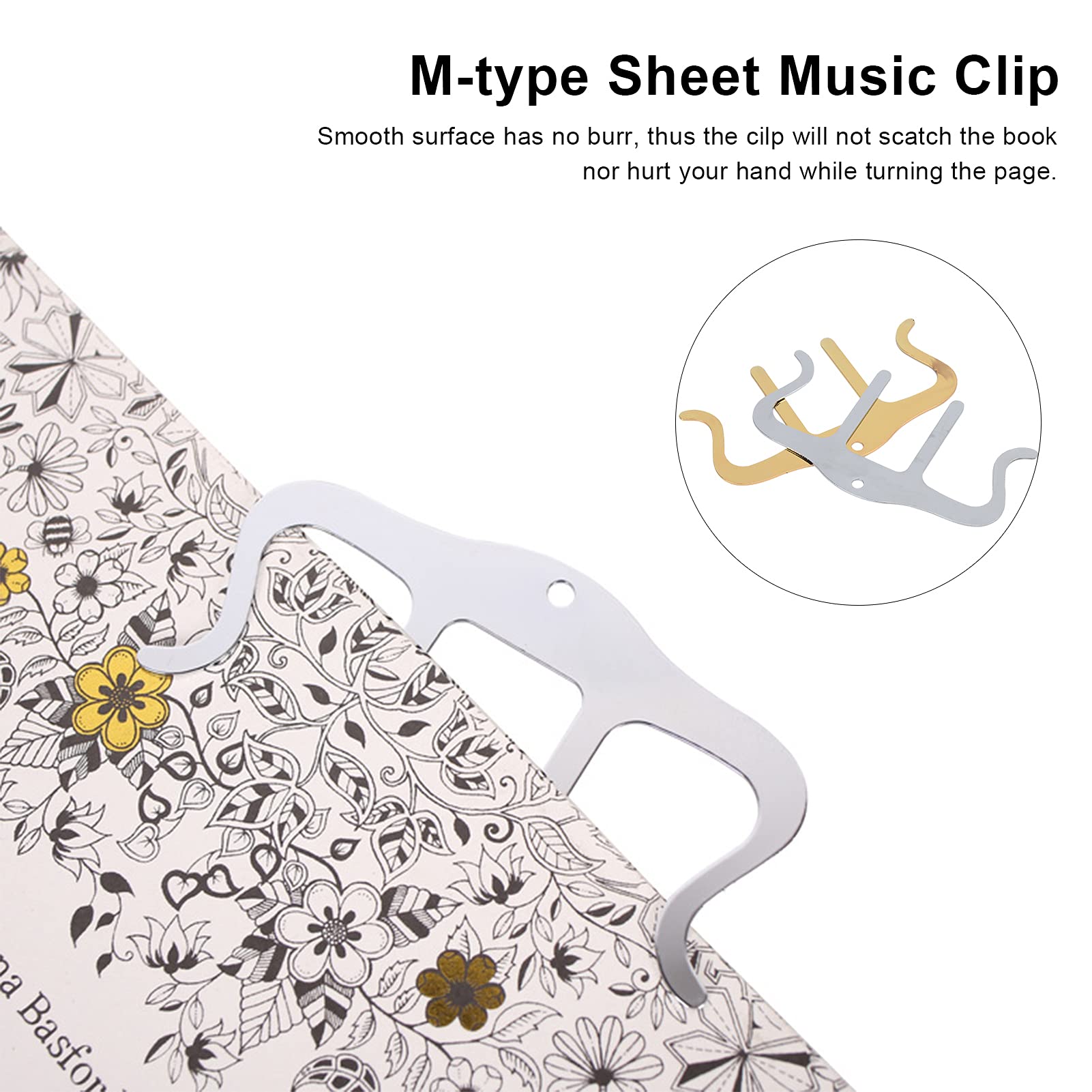 Kuuleyn Clip Libro Musicale Metallo 110 mm 2 Pezzi