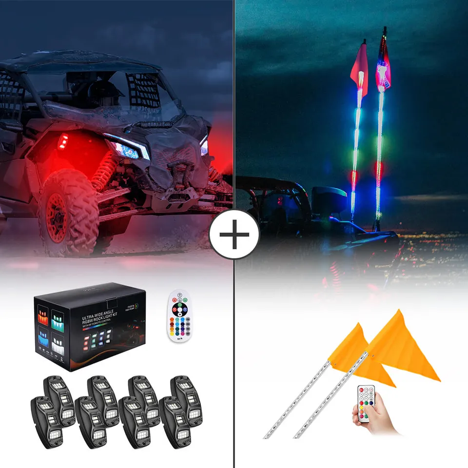 KEMIMOTO kit rock light 4Pod frusta 5FT