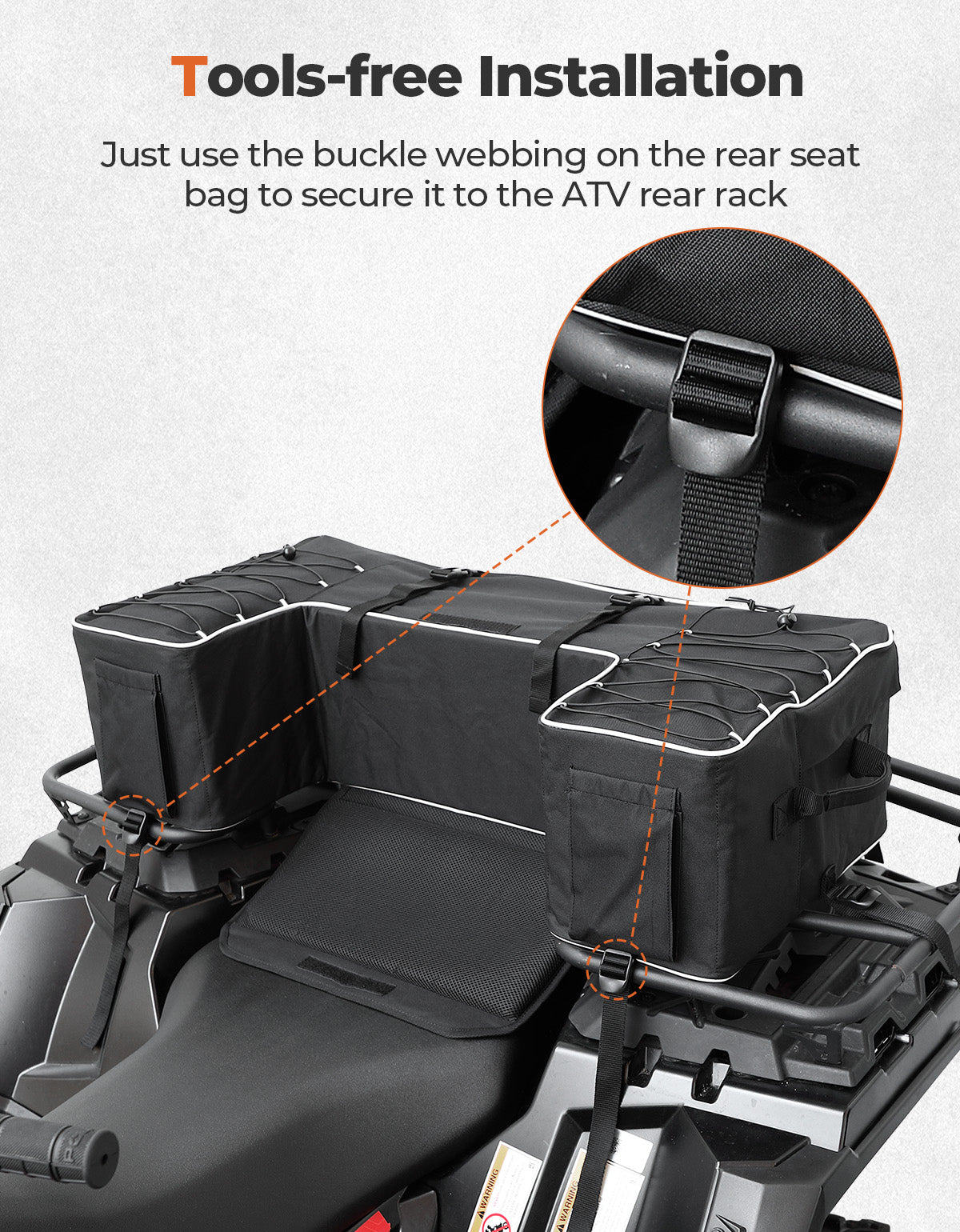 KEMIMOTO Borsa Posteriore ATV 55L con Cuscino Seduta Universale