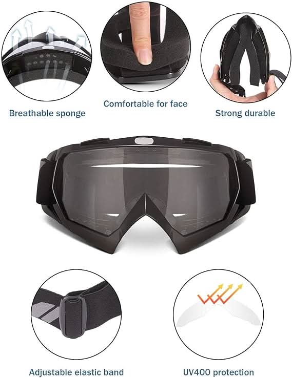 Kemimoto occhiali cross gialli anti-UV