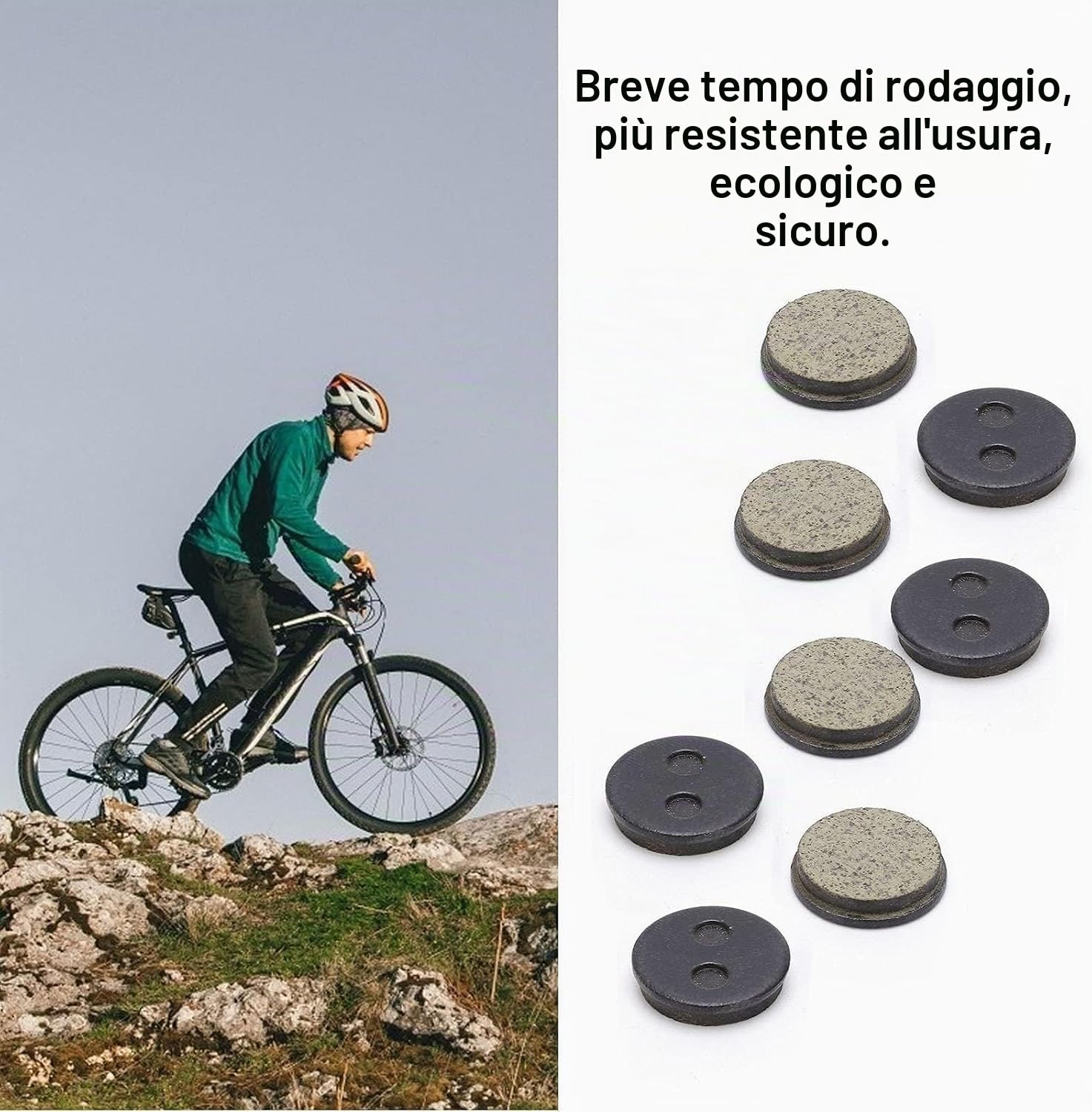 Hapivida Pastiglie Freno Disco Bici 4 Coppie Semi-Metalliche