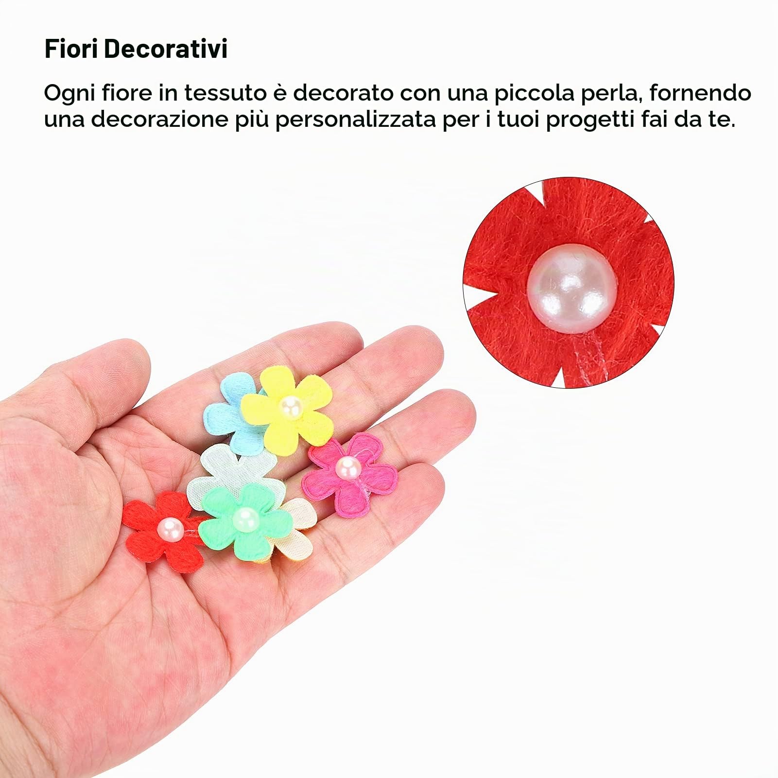 Hapivida Fiori in Tessuto per Fai da Te 200 Pezzi 10 Colori