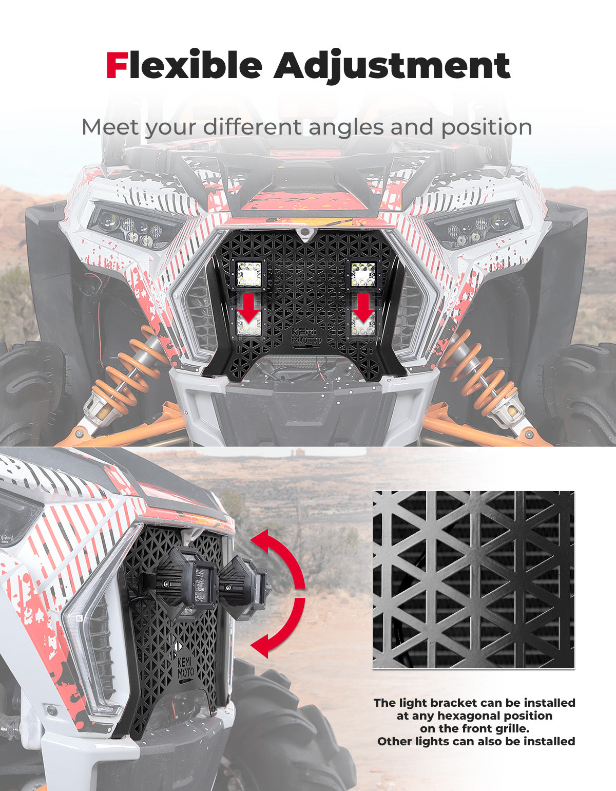 KEMIMOTO Griglia Anteriore RZR XP 1000 LED Nera