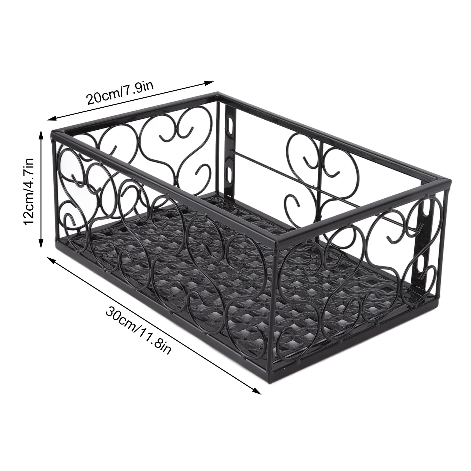 Hapivida cesto fiori ringhiera ferro nero 30 cm 6,5 cm