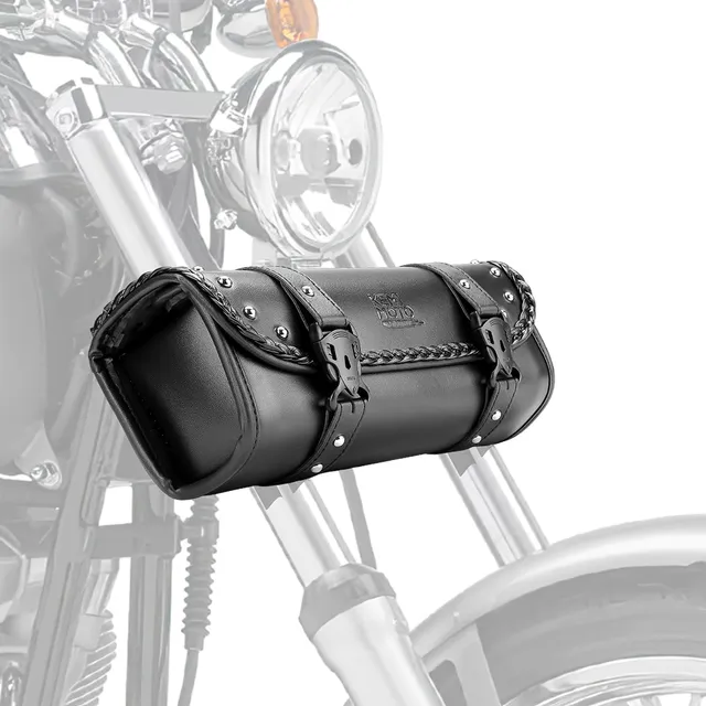 KEMIMOTO borsa forcella moto pelle PU nera
