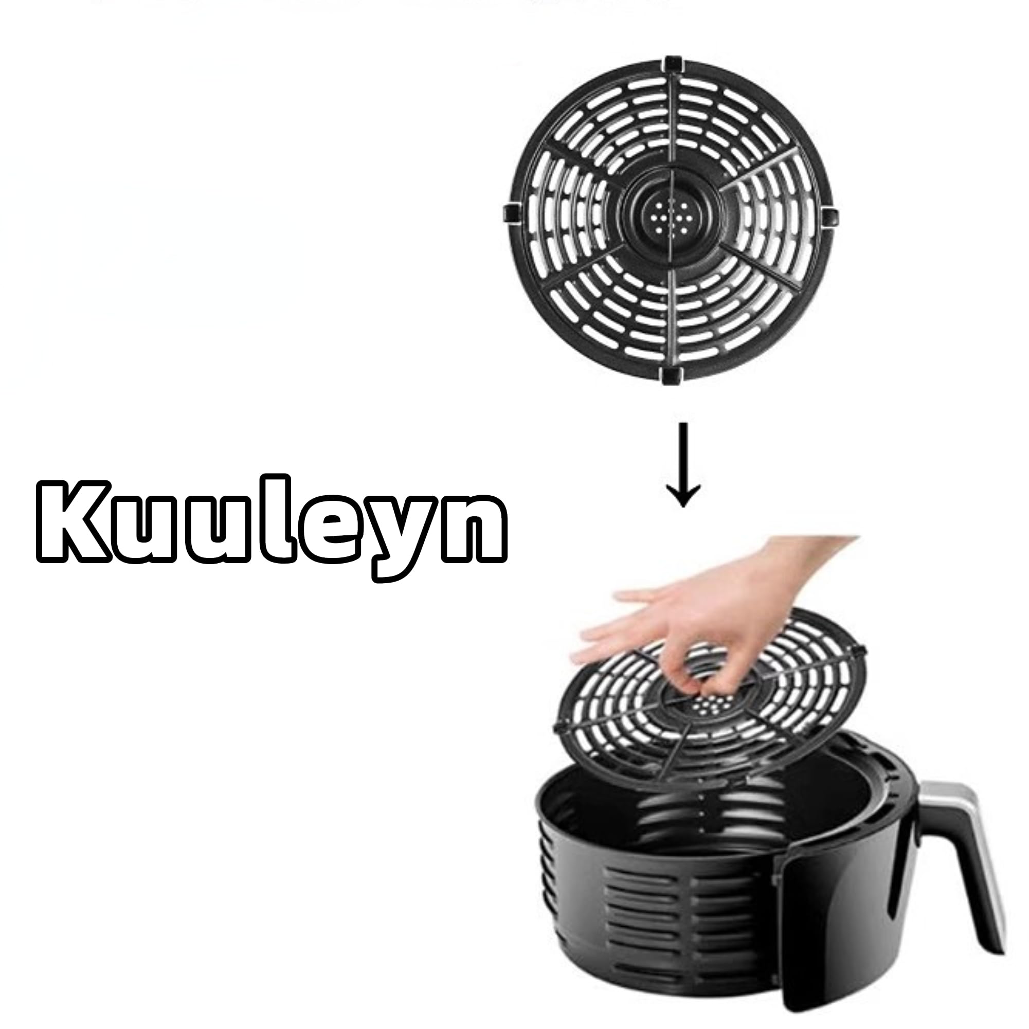 Kuuleyn Piastra Griglia Friggitrice ad Aria 16 cm Antiaderente