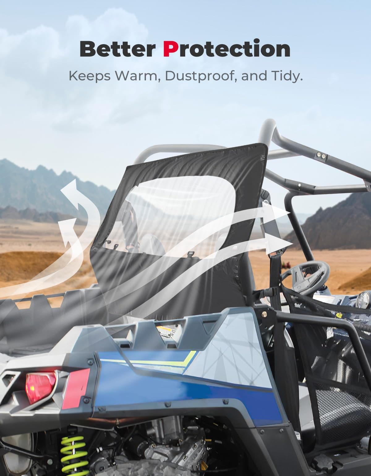 Kemimoto RZR 570/800/900 lunotto posteriore con cerniera