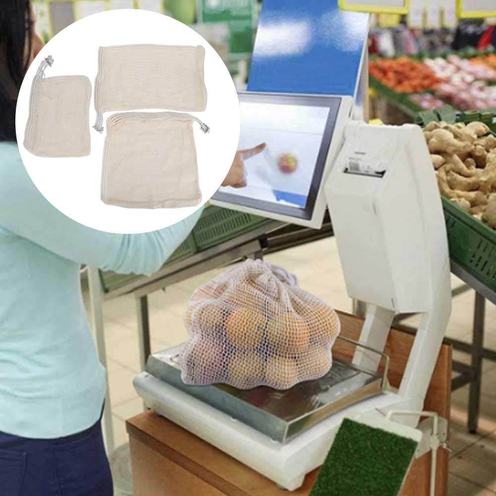 Kuuleyn Sacchetti rete cotone 9 pezzi con coulisse