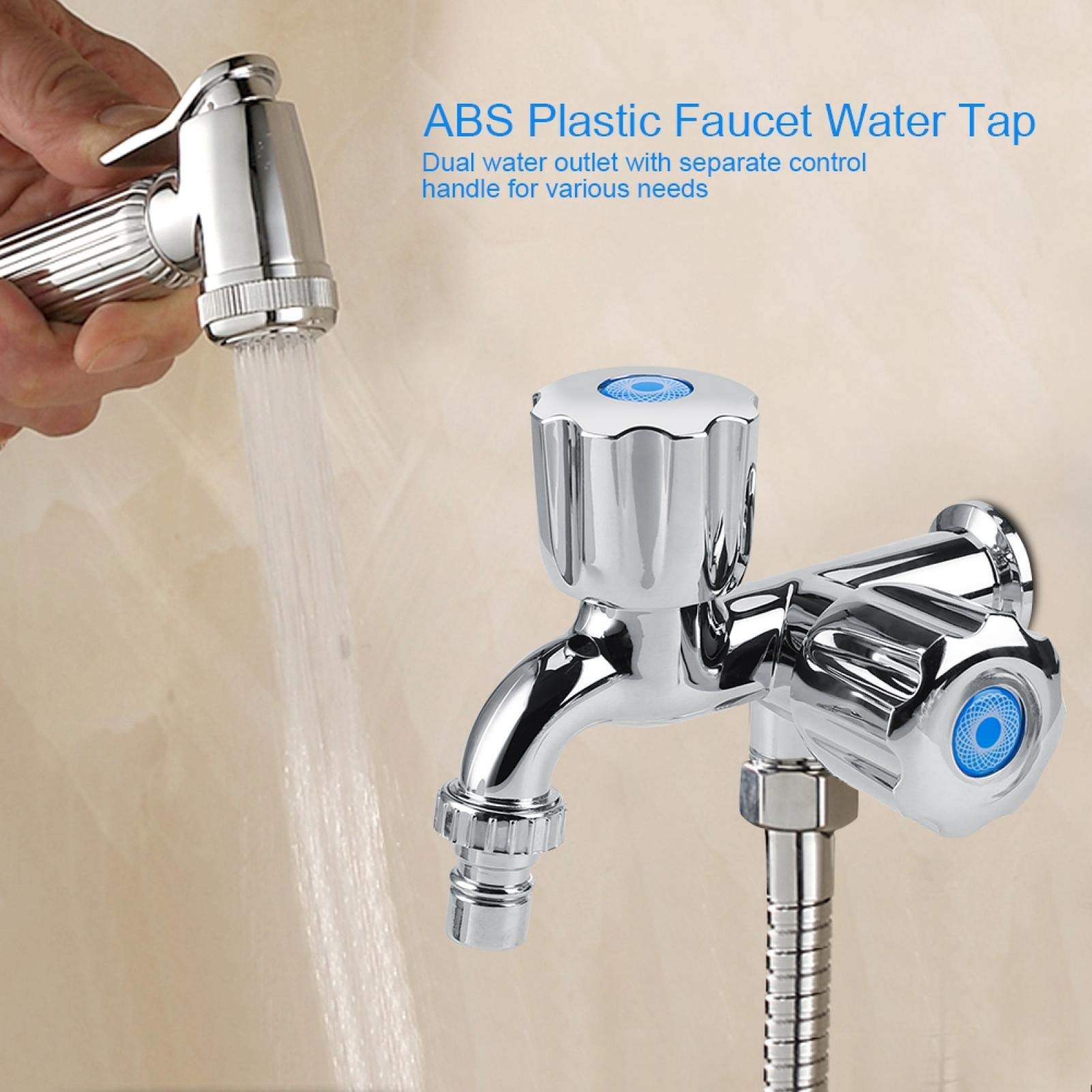 Kuuleyn Rubinetto Acqua Fredda ABS Cromato G1/2 Doppio Feritoia