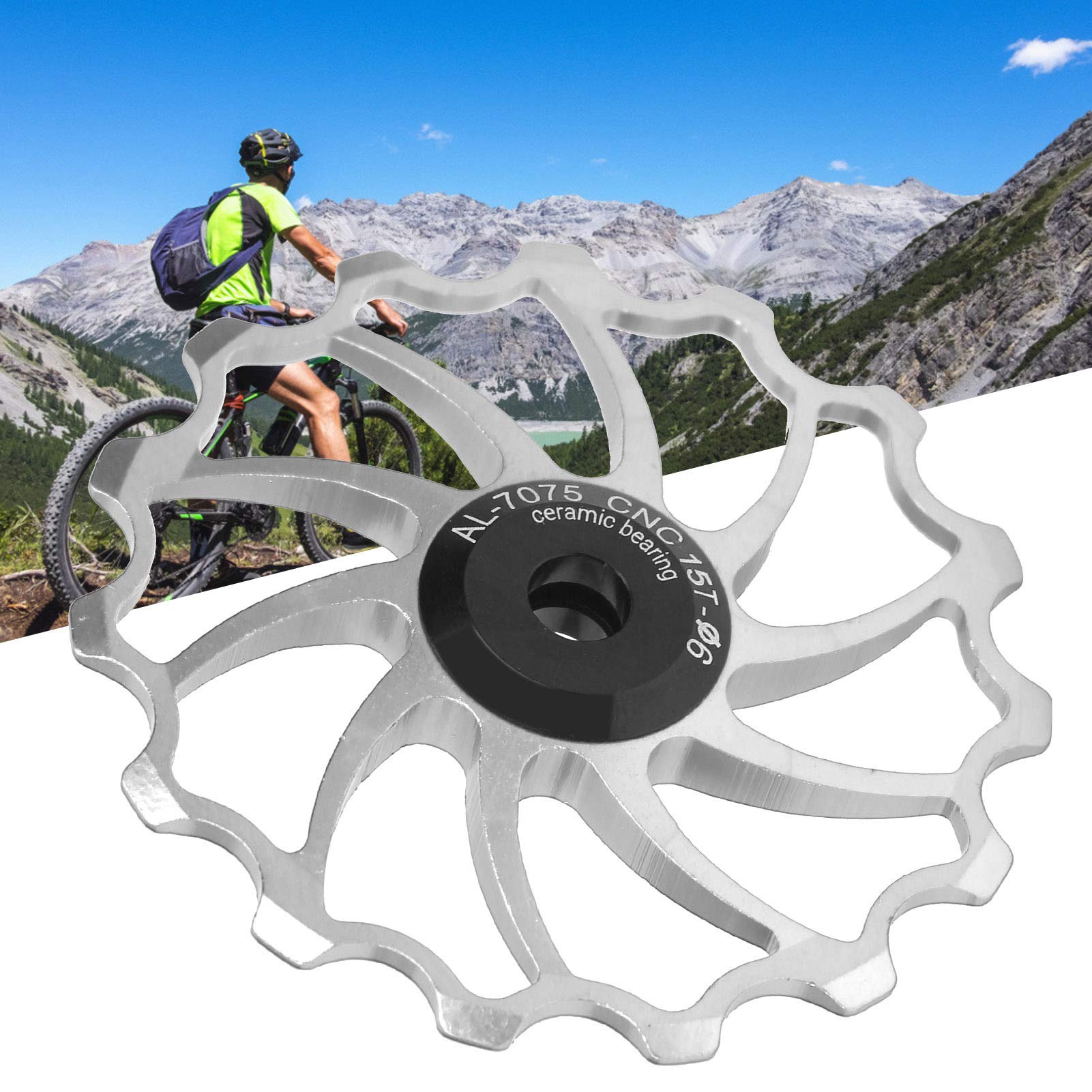 Kuuleyn Puleggia Cambio 15T Rotellina Ceramica Argento