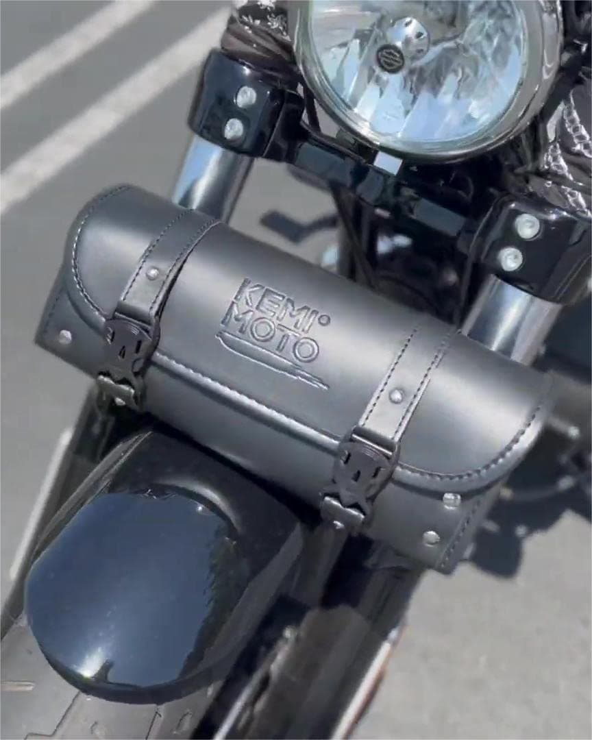 Kemimoto F1801-00401BK borsa forcella moto pelle PU nera