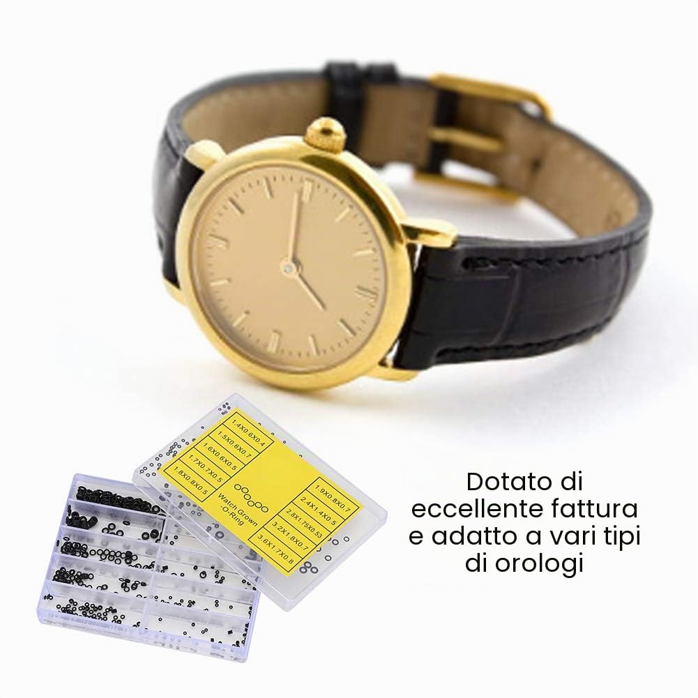 Hapivida Guarnizioni O-Ring in Gomma per Orologi 500 Pezzi