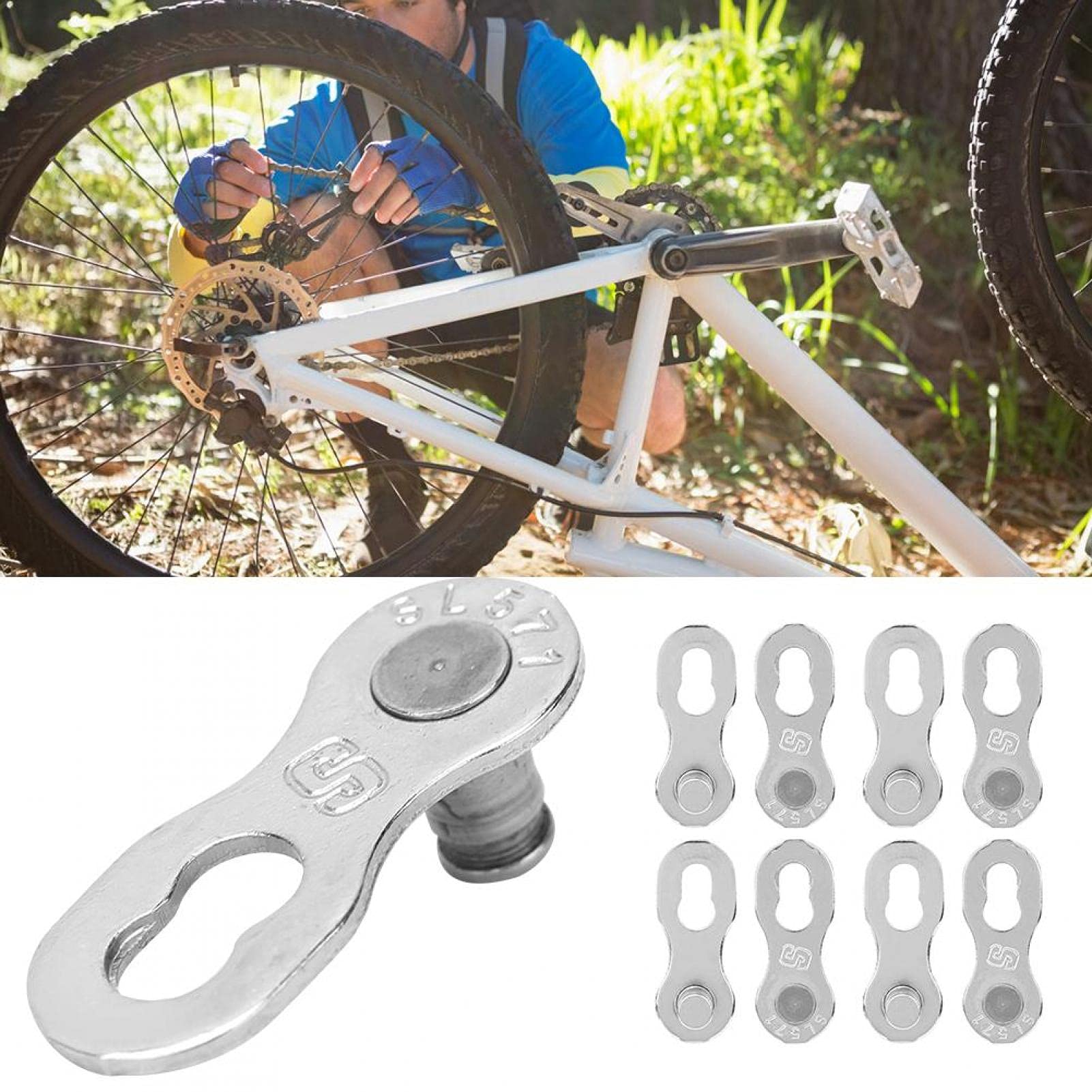 Kuuleyn false maglie catena bici 6/7/8V argento 4 paia